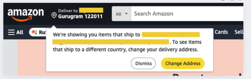 A screenshot from Amazon of a chrome push notification